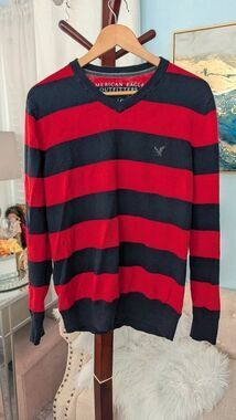 American Eagle sweater Red-Blue Sz L Men